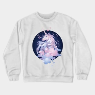 Pastel Pink and Blue Magical Crystal Unicorn Crewneck Sweatshirt